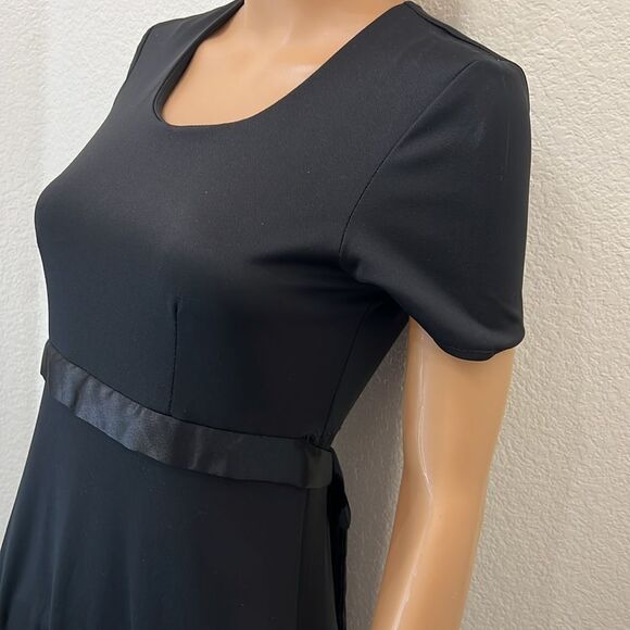 Formal Fashions Sz 04 Scoop Neck Short Sleeve Tie Back Maxi Formal Slip On USA - Picture 4 of 9